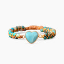 Natural Amazonite Heart Bracelet