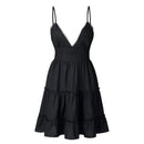 Vrouwen V-hals Spaghetti Strap Jurk