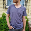 Men's V-Neck Linen Cotton Shirt 