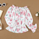 Bloemen Blouse met Ruches Mouwen