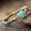 Natural Amazonite Heart Bracelet