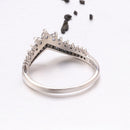 V vorm Sterling zilveren Ring