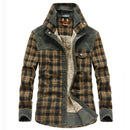 Flannel checked winter coat