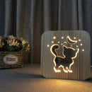 Design houten tafellamp.
