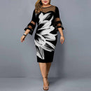Plus Size Zonnebloem Print Vrijetijdskleding