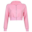Extra Slanke Gekroesde Zip-Up Hoodie