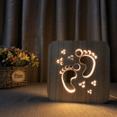 Design houten tafellamp.