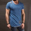 Herre T-shirt i slidt look