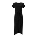 Korte Mouw Ronde Hals Maxi Jurk
