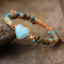 Natural Amazonite Heart Bracelet