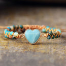Natural Amazonite Heart Bracelet