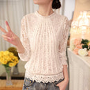 Langærmede Chiffon Blonde Hæklede Toppe