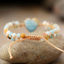 Natural Amazonite Heart Bracelet