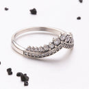 V vorm Sterling zilveren Ring