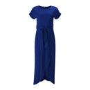 Korte Mouw Ronde Hals Maxi Jurk