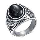 Mannen Vintage Turquoise Stone Ring