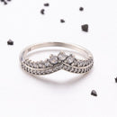 V vorm Sterling zilveren Ring