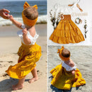 Off Shoulder Crop Top &amp; Ruffle Skirt Set