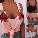 Geborduurde Rose Vrouwen Tanktop