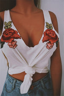 Geborduurde Rose Vrouwen Tanktop