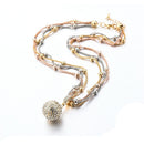 Gouden Kogel Bergkristal Ketting
