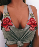 Geborduurde Rose Vrouwen Tanktop