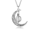 Crescent moon glow necklace