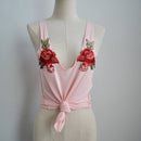 Geborduurde Rose Vrouwen Tanktop