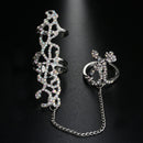 Multiple Finger Stack Knuckle Band Crystal Ring 
