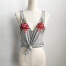 Geborduurde Rose Vrouwen Tanktop