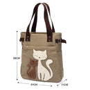 Kat Geborduurde Canvas Tas