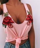 Geborduurde Rose Vrouwen Tanktop