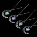Crescent moon glow necklace
