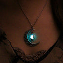 Crescent moon glow necklace