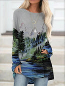 Plus Size Berg Bedrukte Sweatshirts