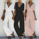 Boho jumpsuit-shorts med vide ben