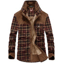 Flannel checked winter coat