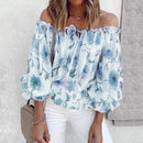 Bloemen Blouse met Ruches Mouwen