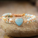 Natural Amazonite Heart Bracelet
