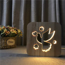 Design houten tafellamp.