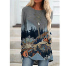 Plus Size Berg Bedrukte Sweatshirts