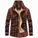 Flannel checked winter coat