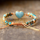 Natural Amazonite Heart Bracelet