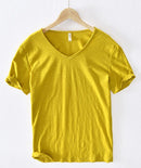 Men's V-Neck Linen Cotton Shirt 