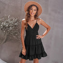 Vrouwen V-hals Spaghetti Strap Jurk
