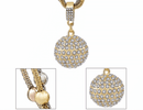 Gouden Kogel Bergkristal Ketting