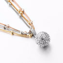 Gouden Kogel Bergkristal Ketting