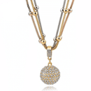 Gouden Kogel Bergkristal Ketting