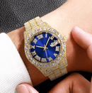 Fully Iced Out Roman Numerals Watch