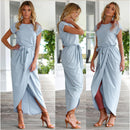 Korte Mouw Ronde Hals Maxi Jurk